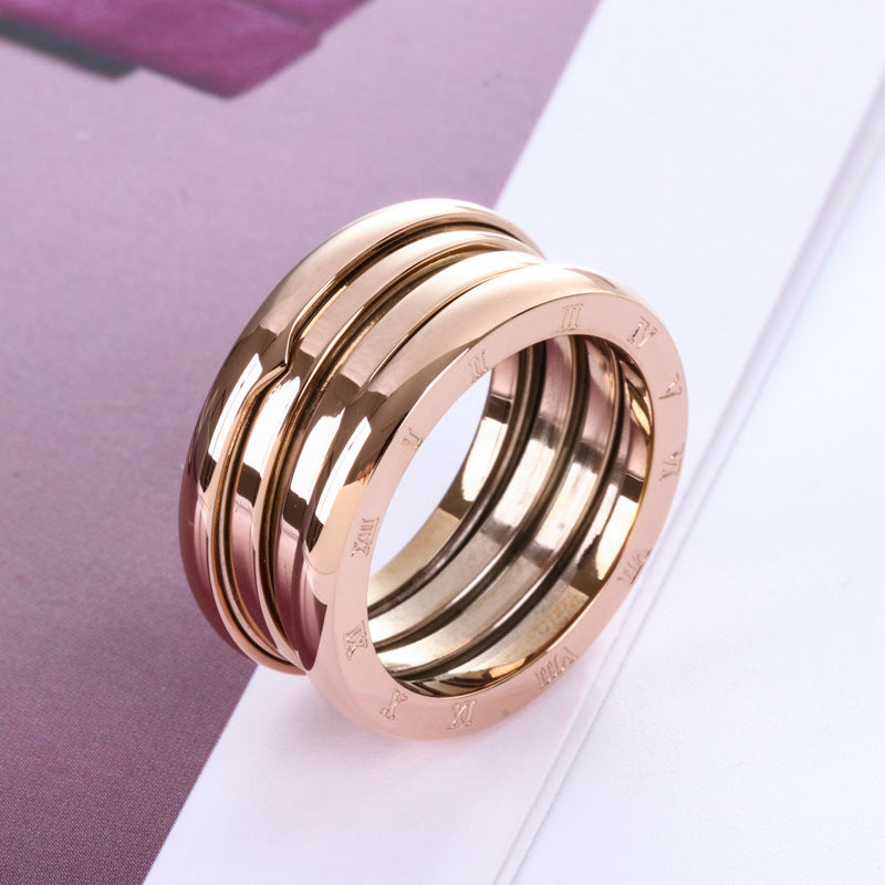 Titanstahl Roségold Ring