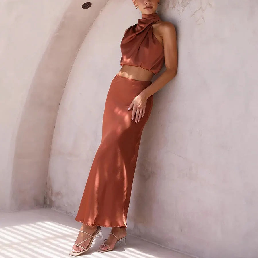 Elegantes Maxikleid mit Haltertop