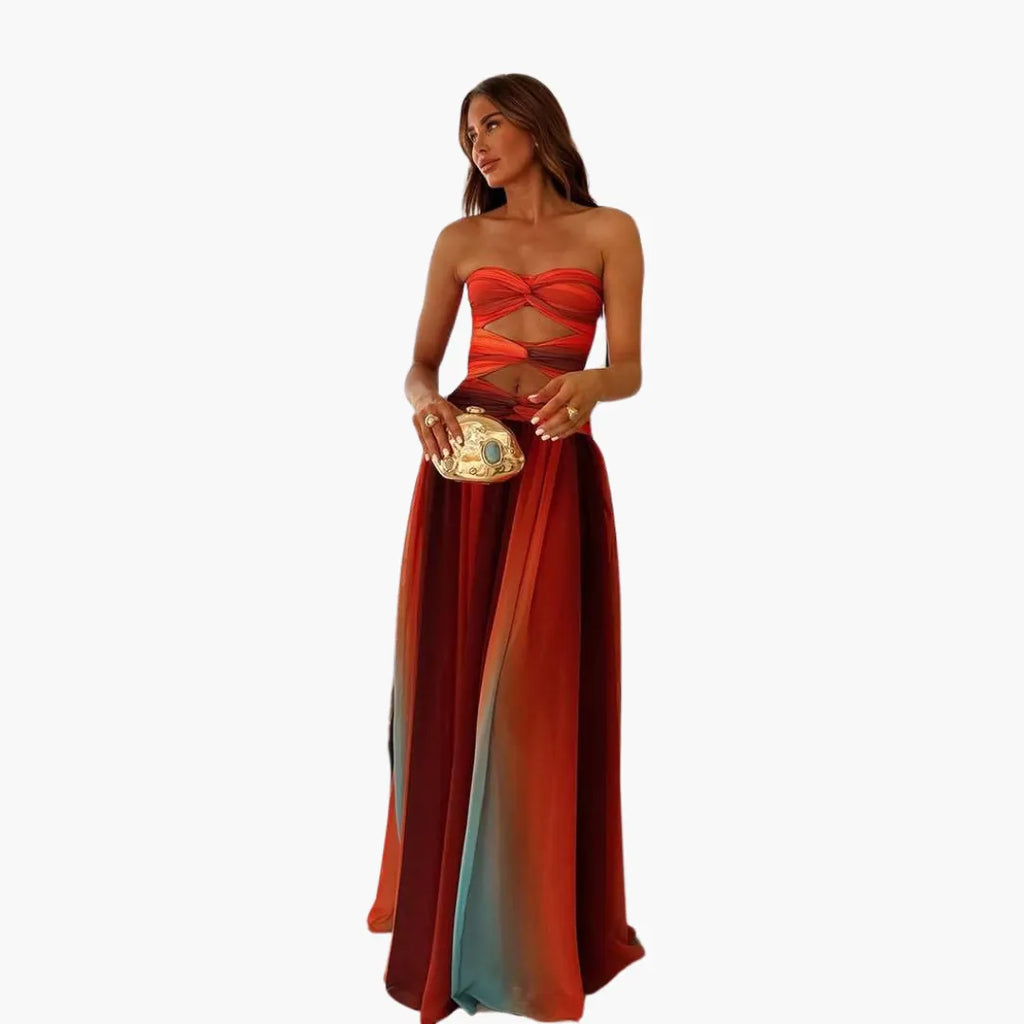 Womenâ€™s Maxi Dress with Cut Out and Gradient