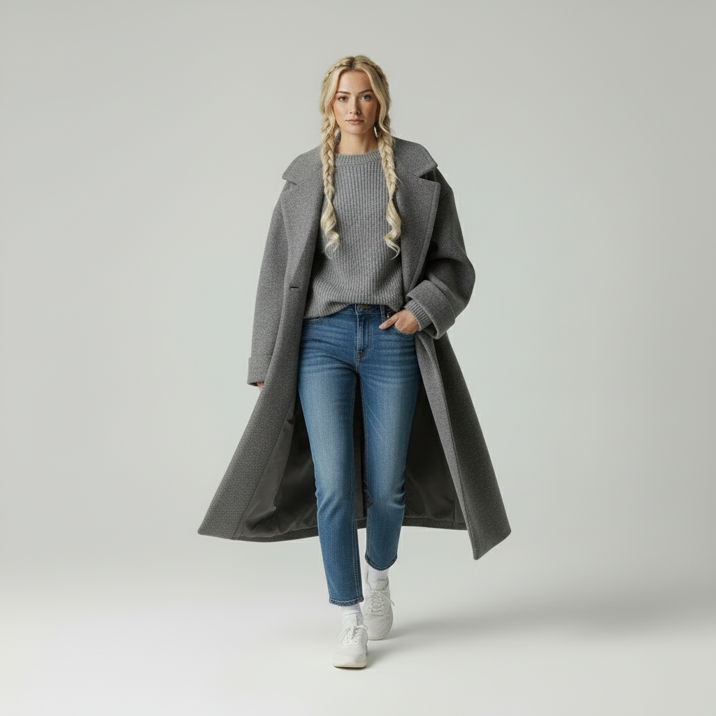 Mira Zeitloser Mantel mit Eleganter Kragenform
