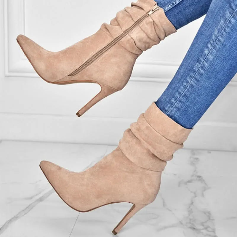 Women's Elegant Ankle Boots with High Heel