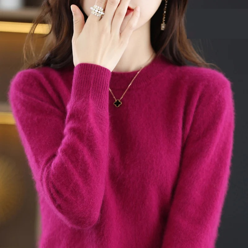 Kaschmir Pullover Damen Luxuriöser Rundhalsausschnitt, Weich & Modisch