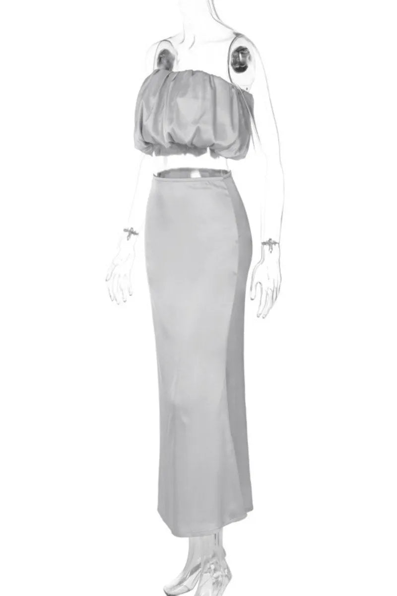 Sexy Solid Backless Strapless Sleeveless Two Pieces