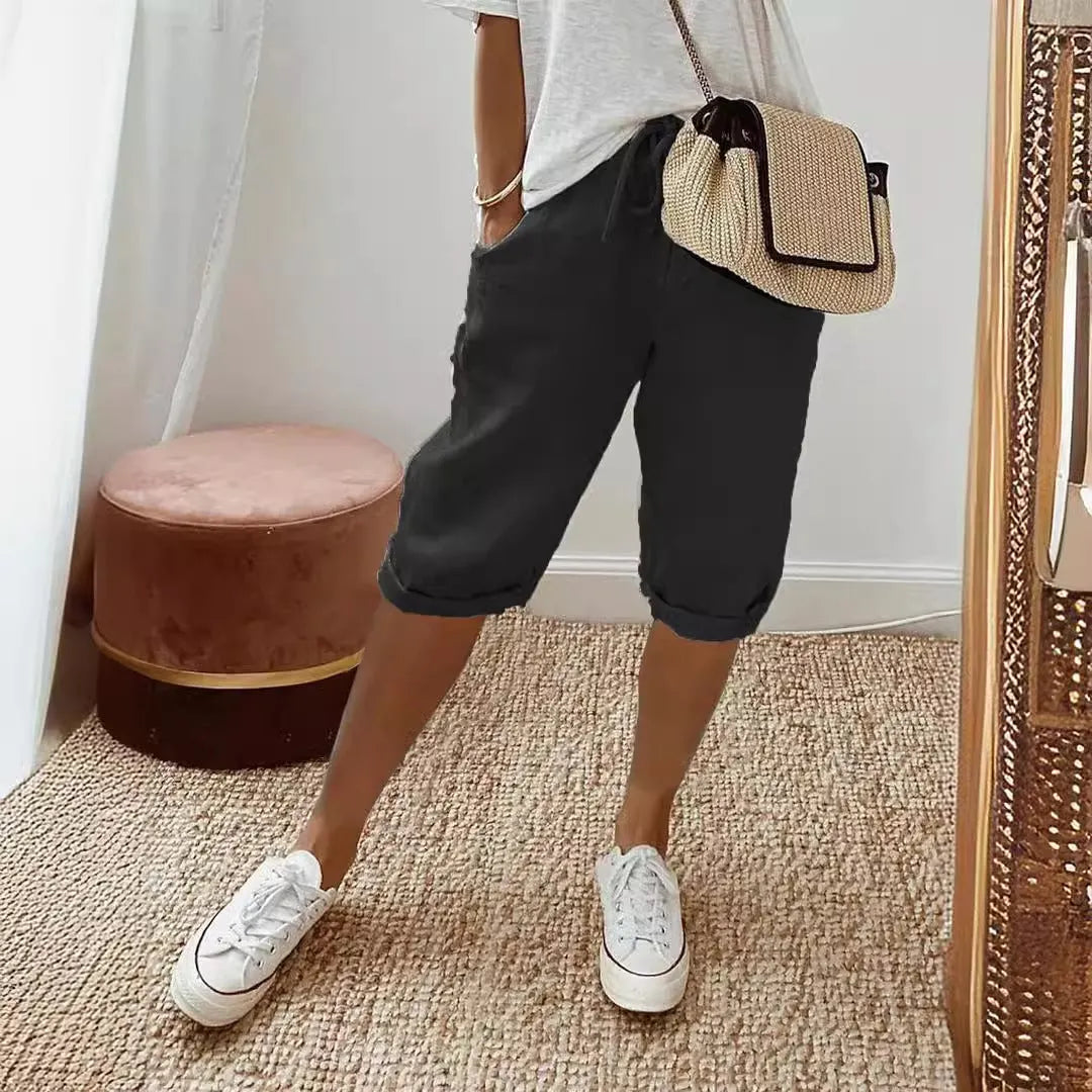 Damen Luftige Leinen Shorts