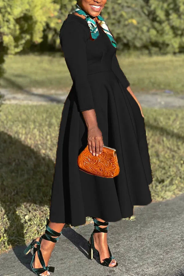 3/4-Ã„rmel Swing-Kleid