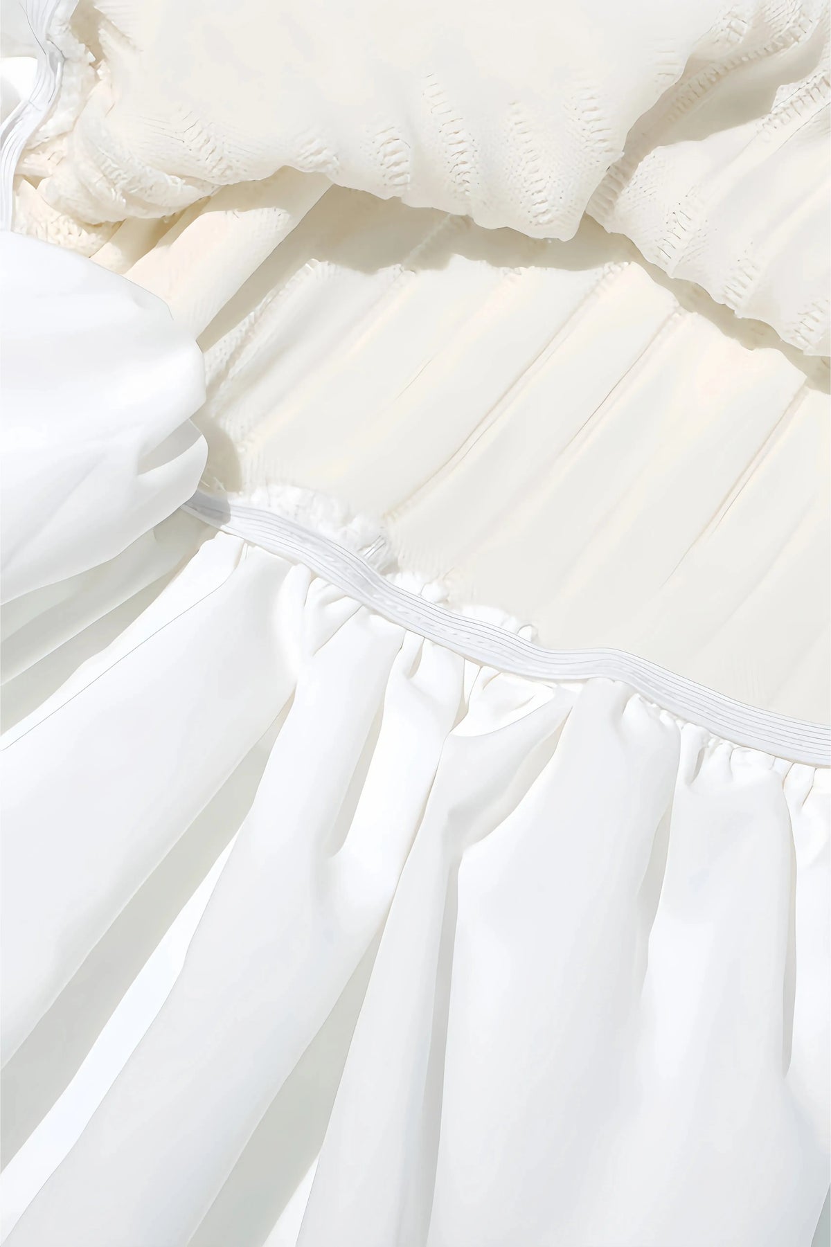 Clara Women's Elegant Pleated White Dress - Mini