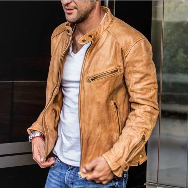 - vielseitige Lederjacke für Männer