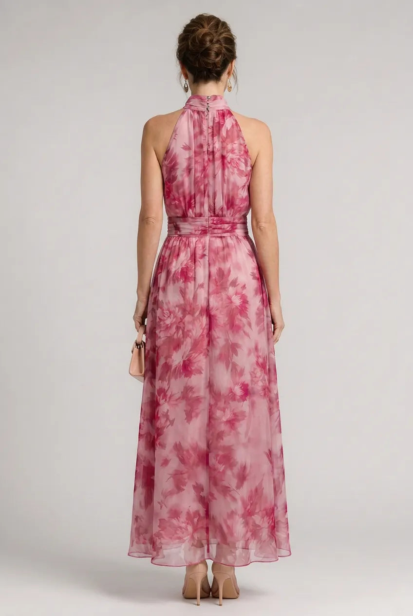 Sior | Floral Halter Neck Midi Dress
