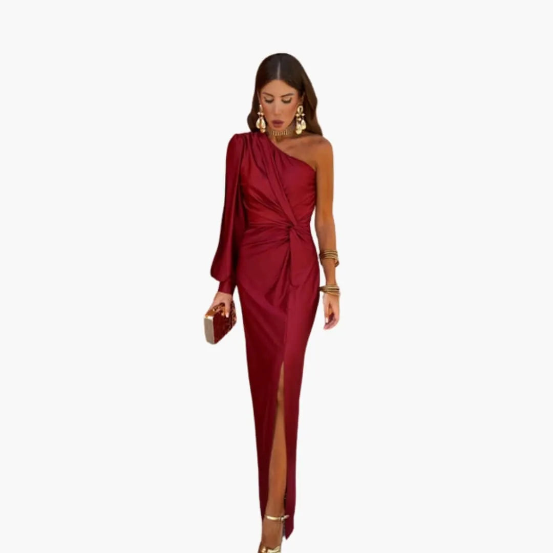 Womenâ€™s Dress with Knot Detail and Puff Sleeves