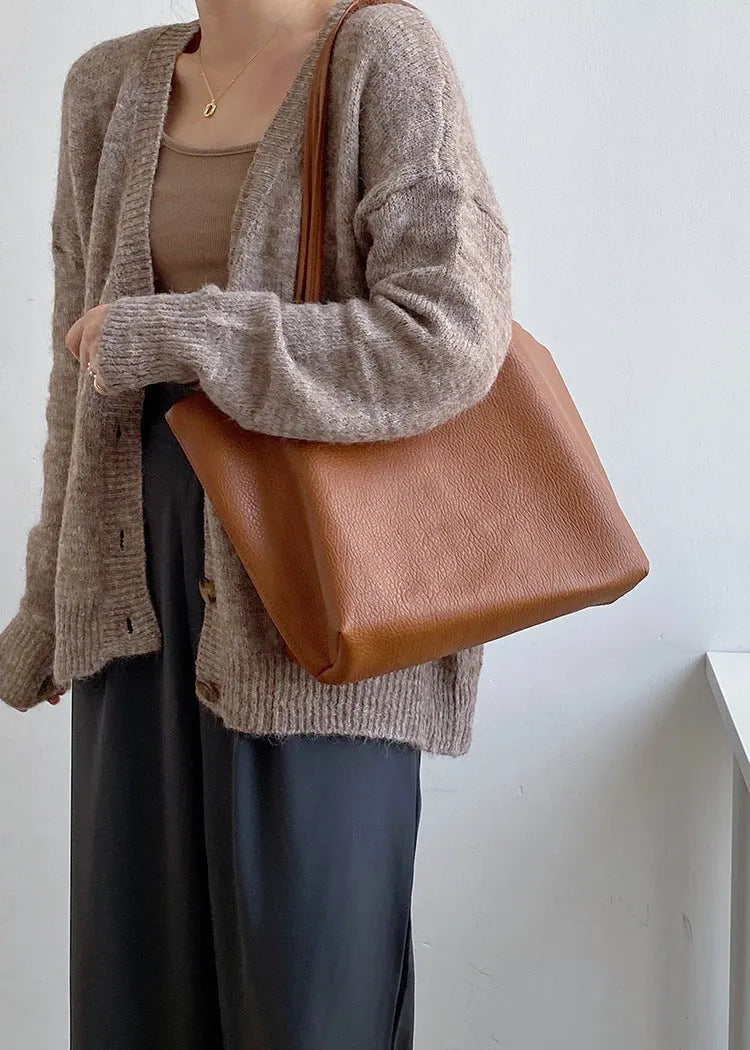 Large Leather Shopper Bag