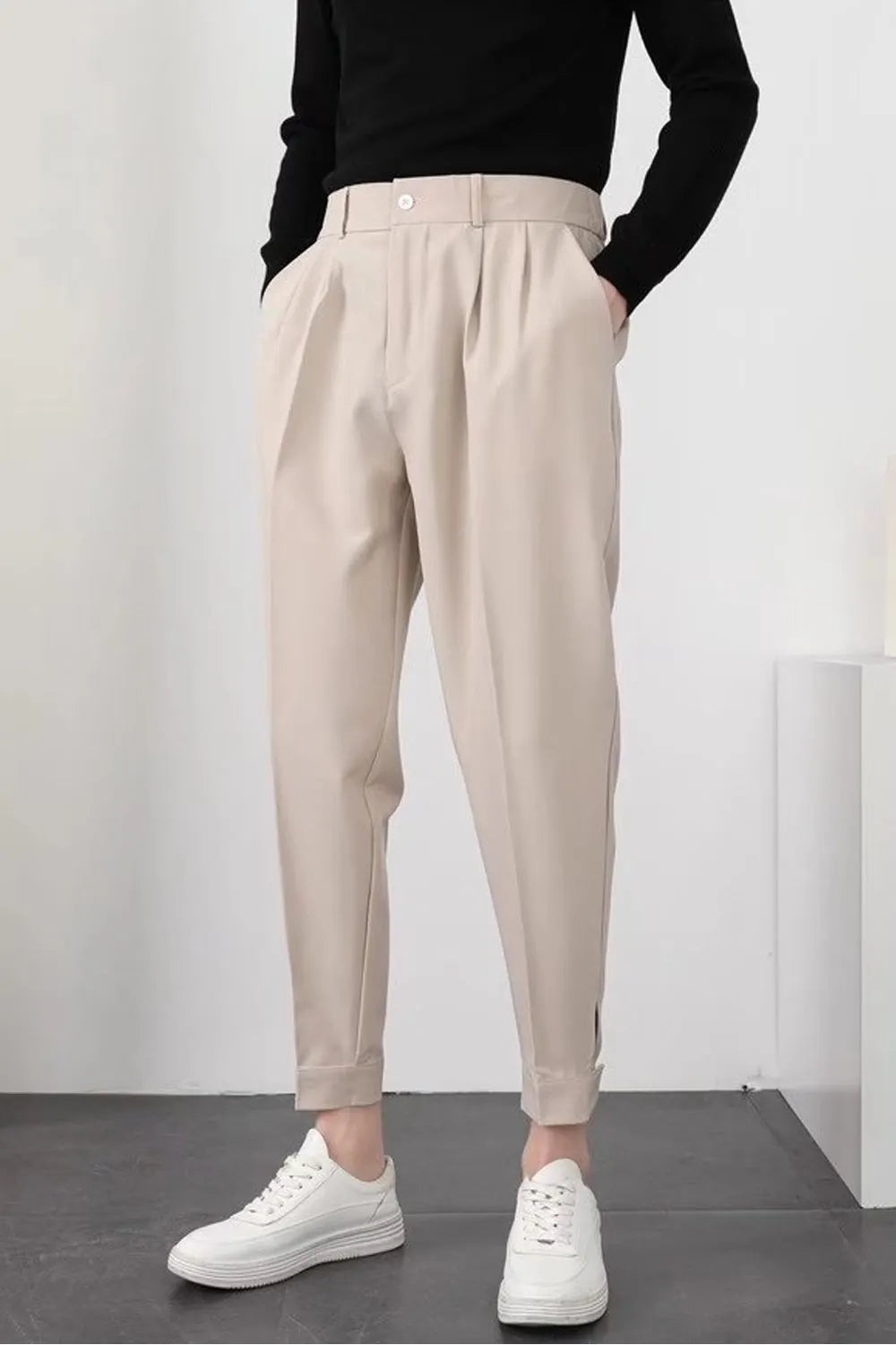 Herren Stoffhose mit hoher Taille