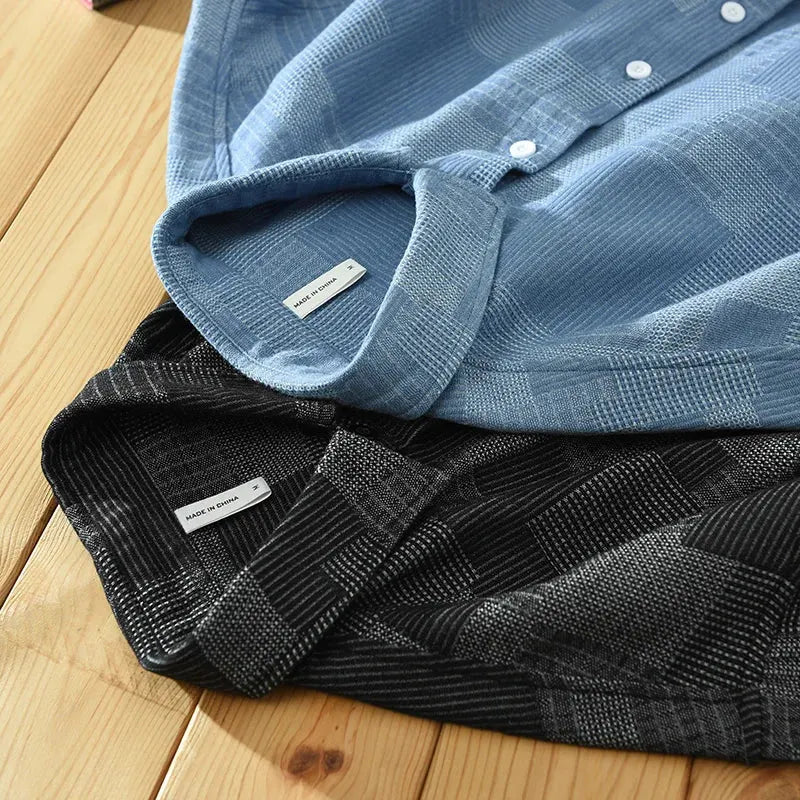 Herren Patchwork Hemd – Atmungsaktiv & Stilvoll