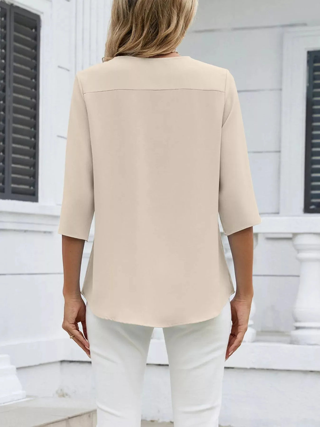 V-Neck 3/4 Sleeve Blouse