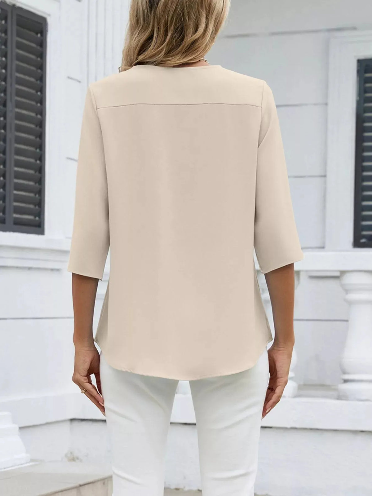 V-Neck 3/4 Sleeve Blouse