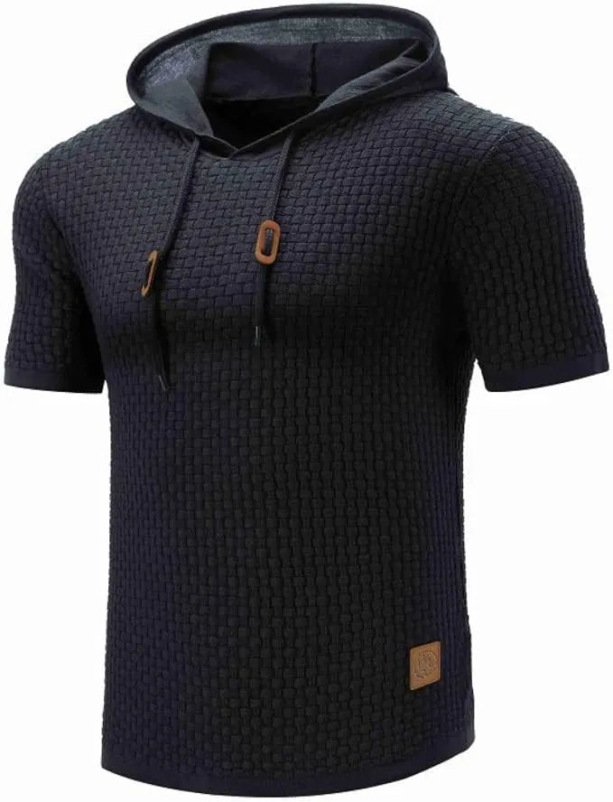 - Kurzarm-Kapuzenpulli