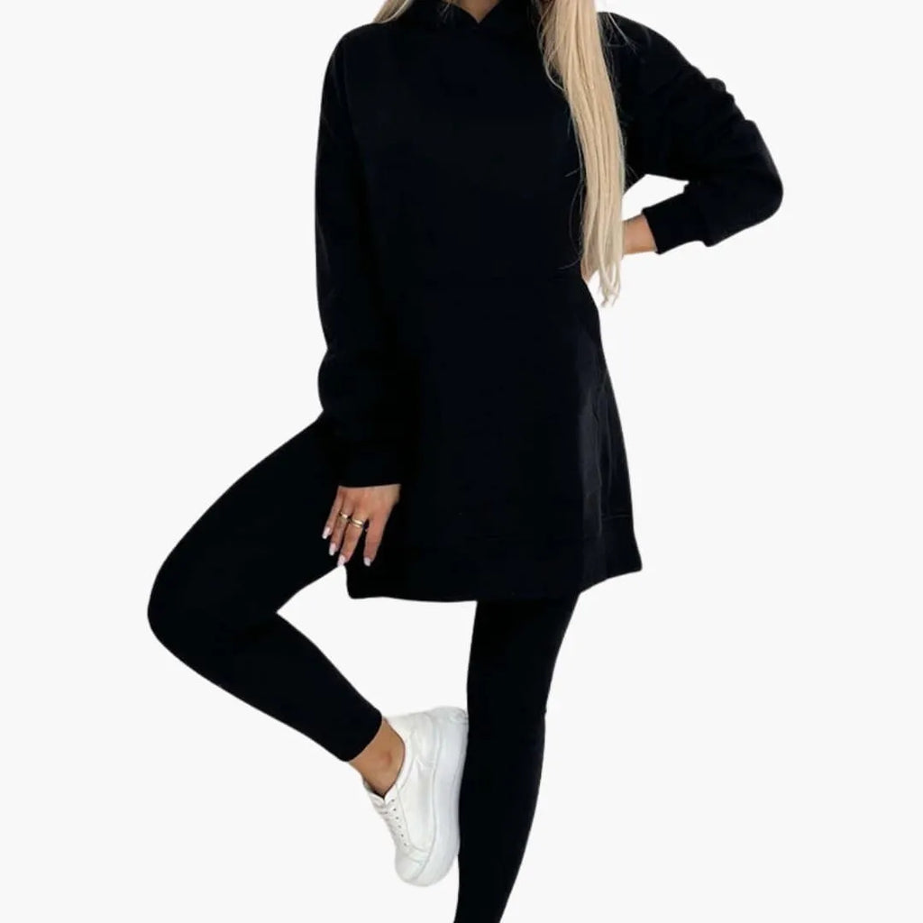 Womenâ€™s Two-Piece Hoodie and Leggings Set with Fitted Leggings
