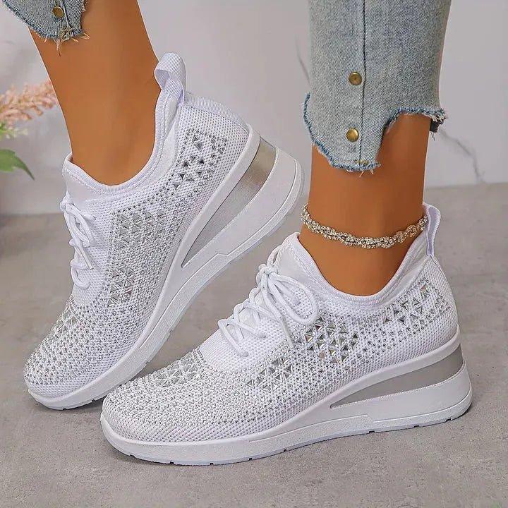 Annika – Ortopædiske sneakers med glitrende rhinsten