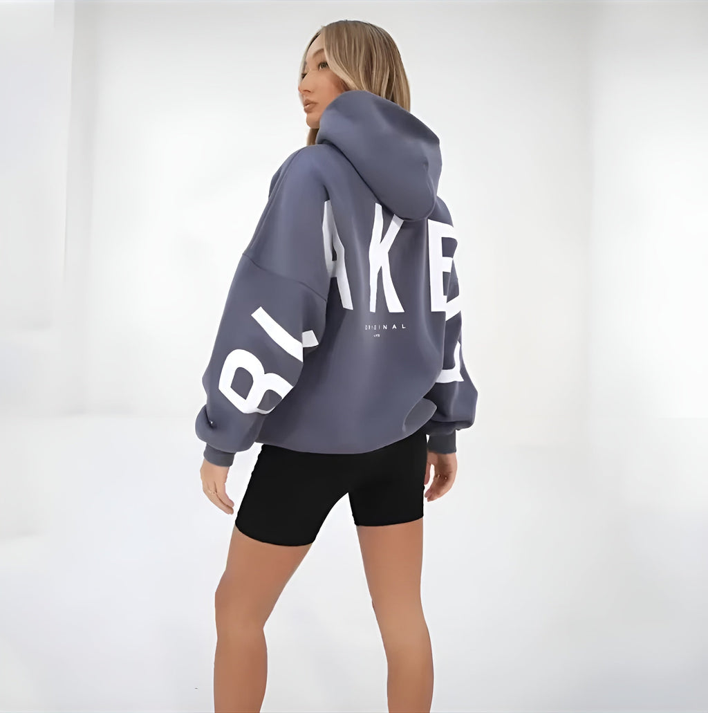 Oversized Warme Dames Hoodie Met Tekst – Stijlvol & Gezellig Voor Koude Dagen