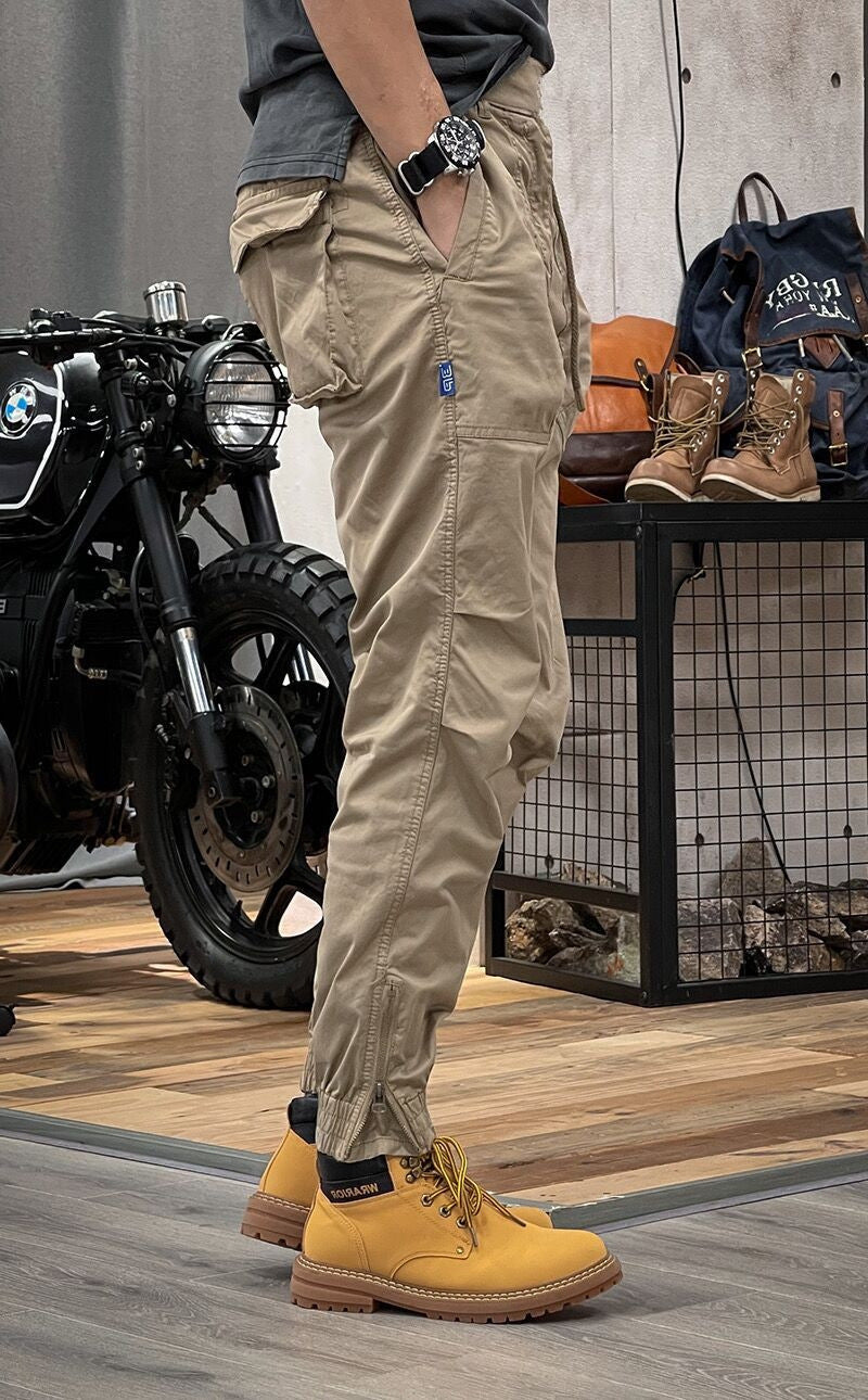 Retro Herren Latzhose Mit Mehreren Taschen Und Elastischer Taille