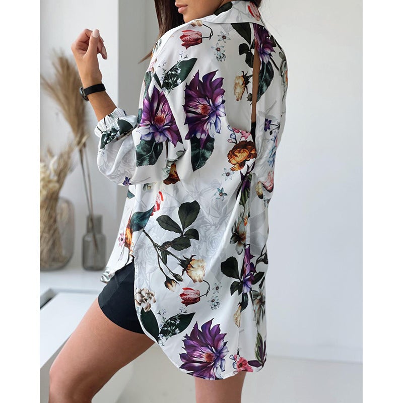 New fashion long sleeve lapel ladies shirt