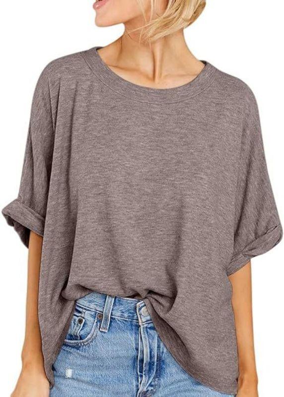 Women's plus-size casual short-sleeved loose T-shirt top