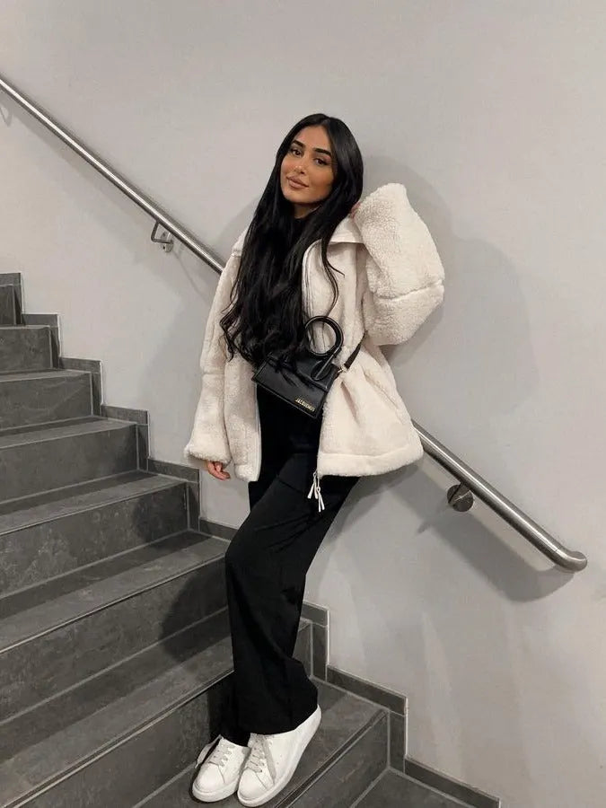 Oversize-Fleecejacke mit entspannter Passform und weichem, warmem Stoff für Frauen