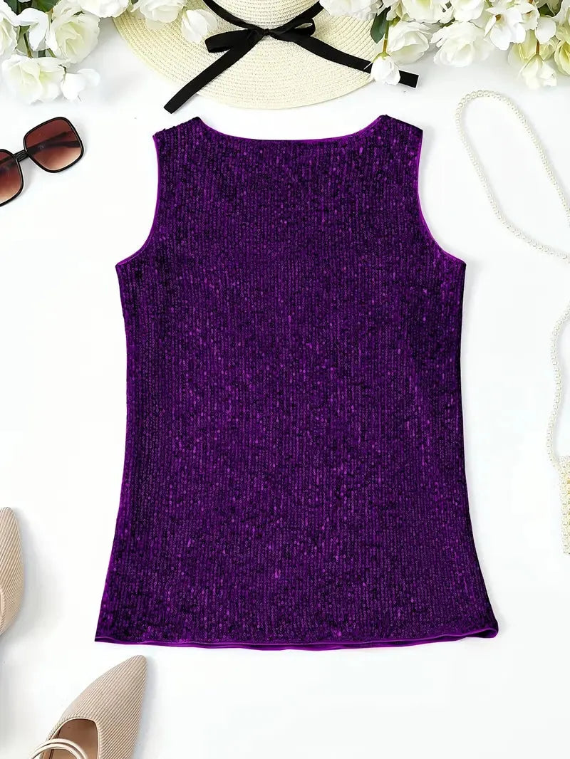 Elegantes Ärmelloses Top mit Pailletten