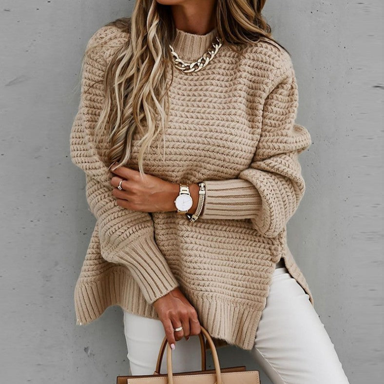 2025 Autumn and Winter Loose Lazy Wind Long Sleeve Pullover Knitted Sweater Women