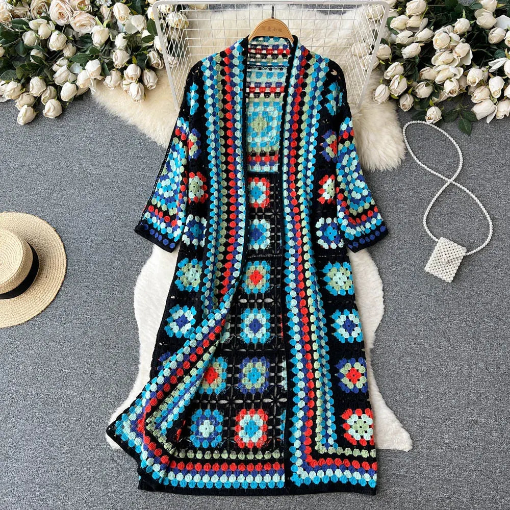 Silvia - Farverig strikket cardigan