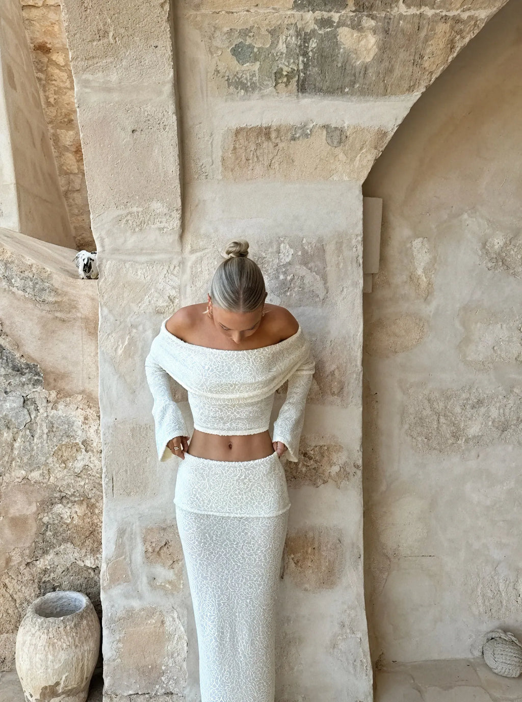 Off-Shoulder Rock-Set – Strukturiertes Design