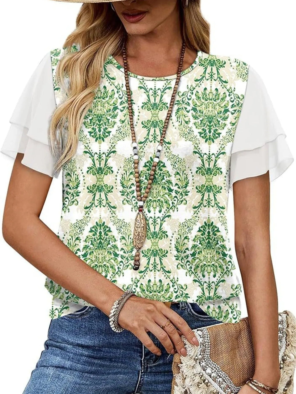 Layered Short Sleeve Round Neck T-Shirt