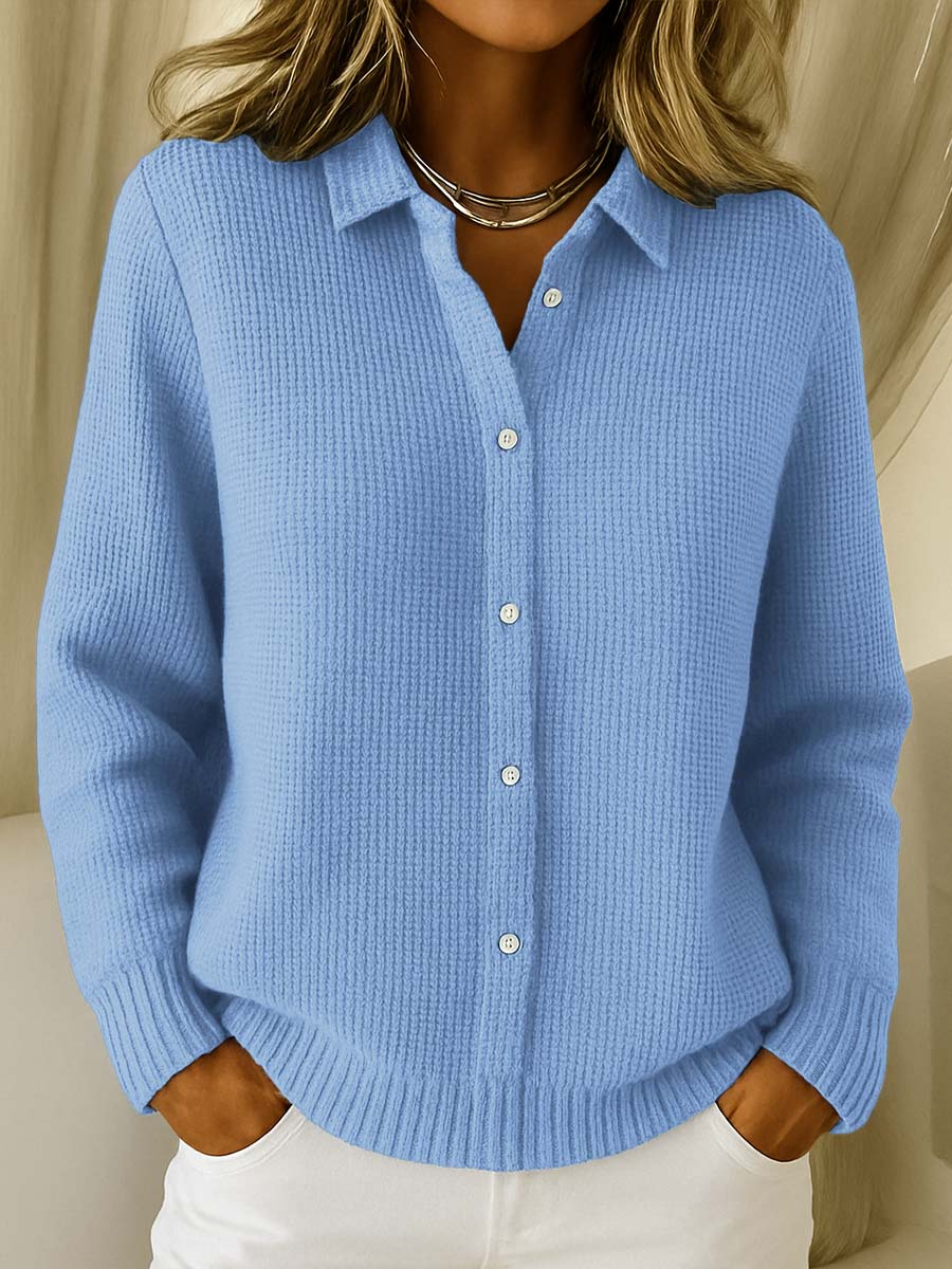 Stine | Klassisk Strikket Knap Cardigan
