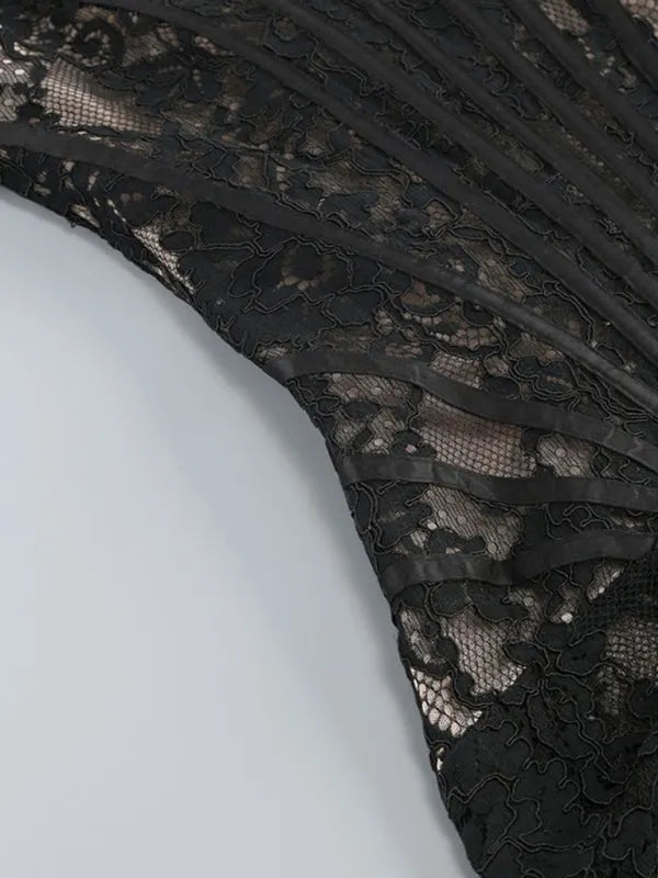 Elegance Spitze Korsett Minikleid