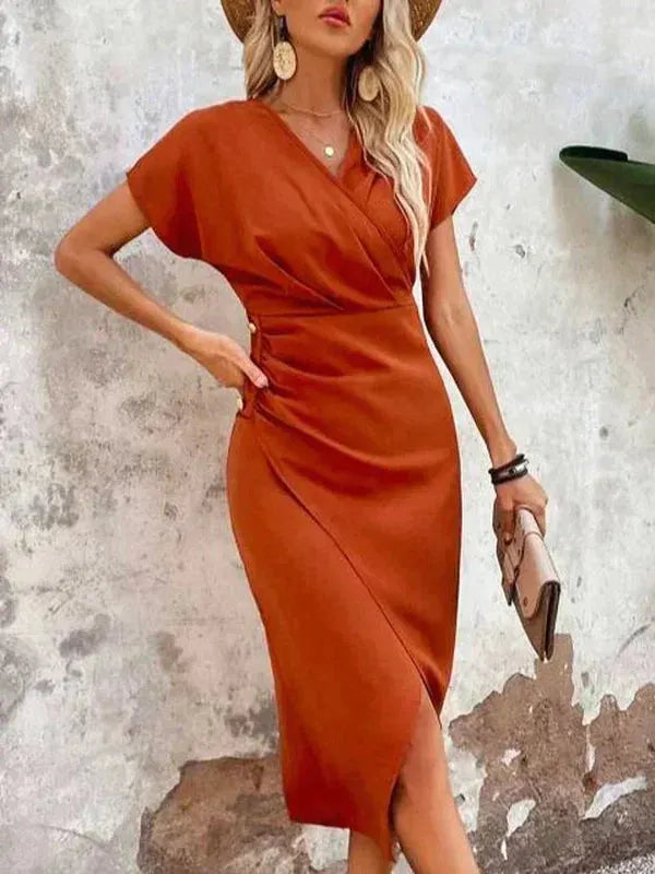 Lottie | Cross-Over Midi Dress