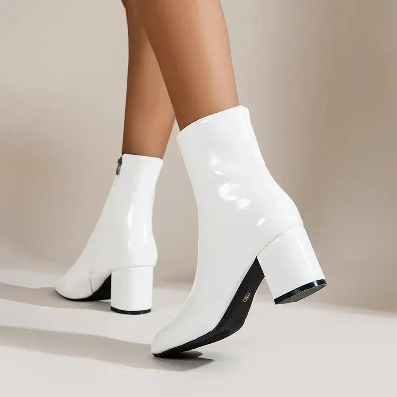 Elegant comfortable women's ankle boots with heel