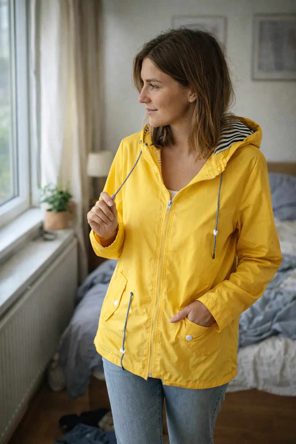 Damen Regenjacke Leicht mit Kapuze