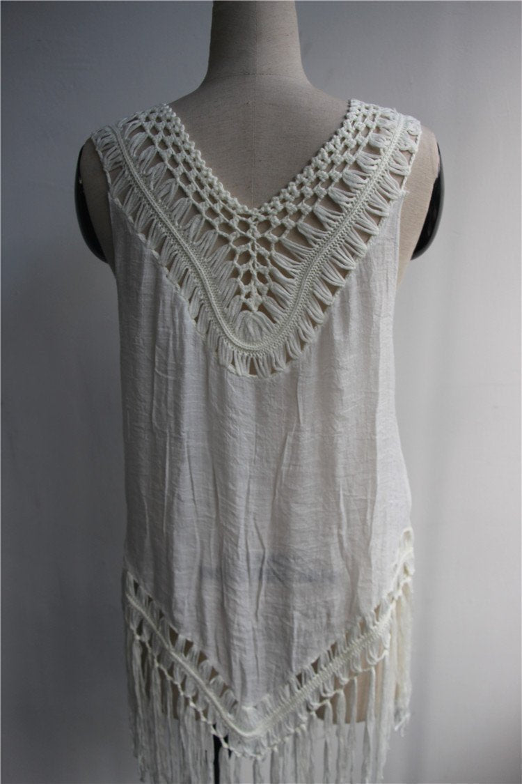 Sexy Tassel Sleeveless Beach Swimwear Bikini Cover Up