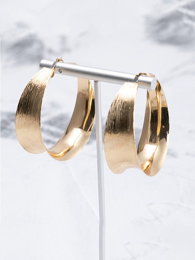 Statement Brushed Metal Party Earrings