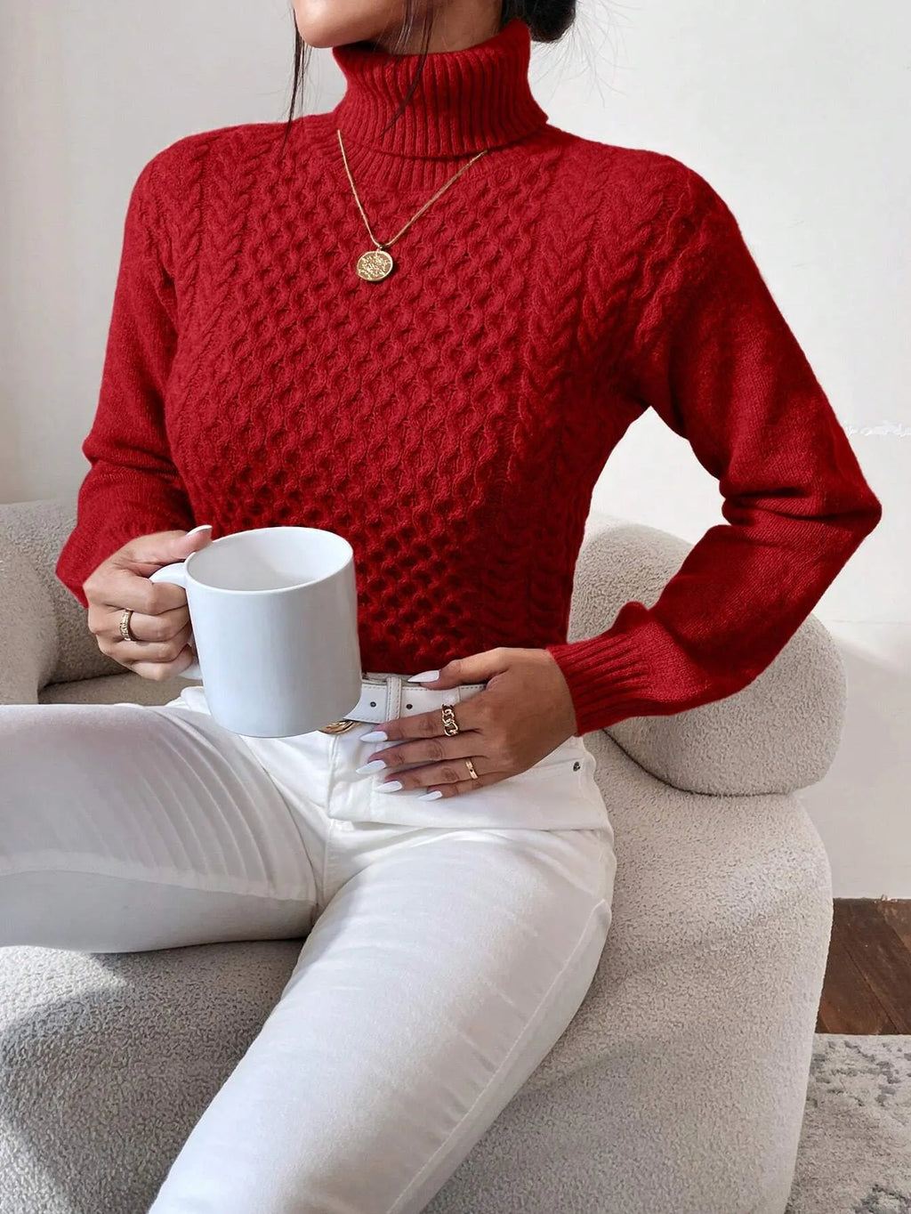 SuÃ©ter Feminino Tricot Vermelho Isa