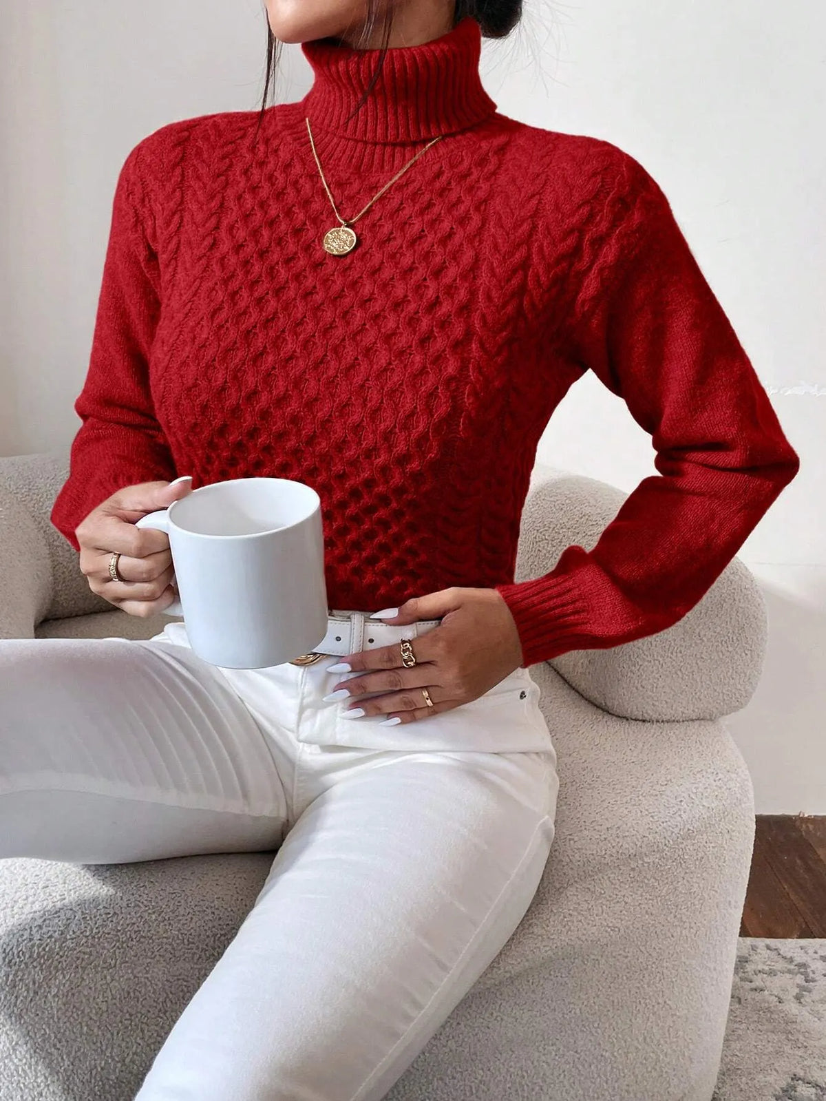 SuÃ©ter Feminino Tricot Vermelho Isa