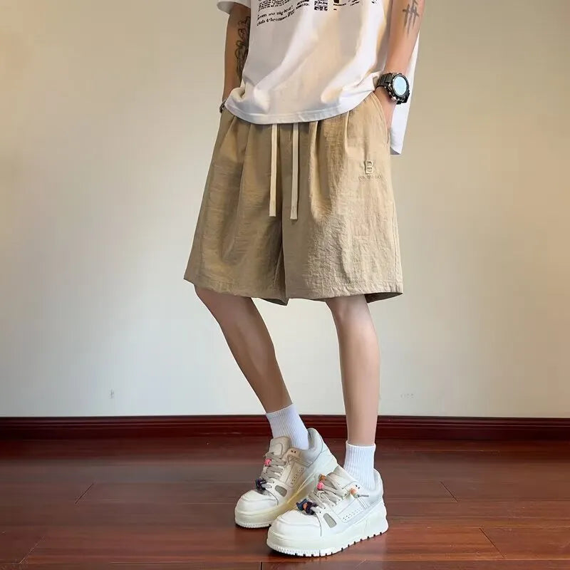 Herren Bequeme Leinen-Shorts mit verstellbarem Kordelzug und seitlichen Taschen