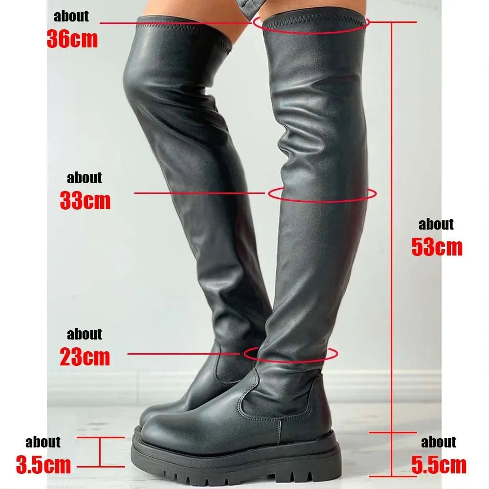 Serdia - Overknee-Lederstiefel für Frauen