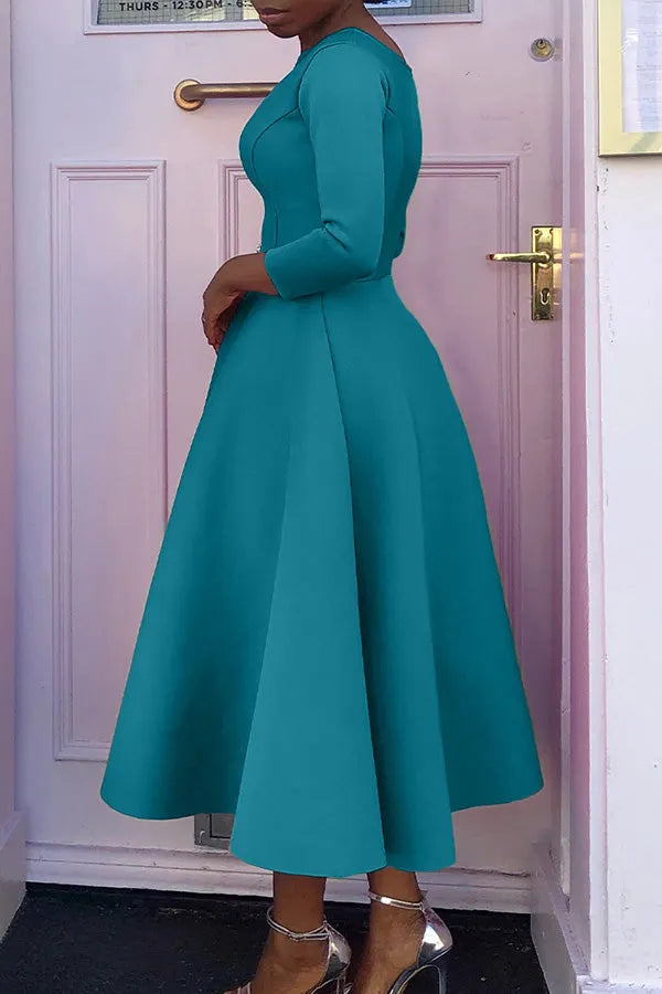 3/4-Ã„rmel Swing-Kleid