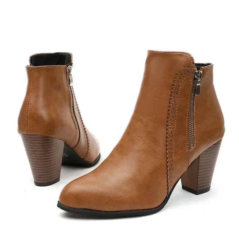 SUZETTE | Dames Enkellaarsjes Met Hak – Elegant, Comfortabel, Veelzijdig