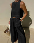 Minimalistisches Set: Top & Wide Leg Hose
