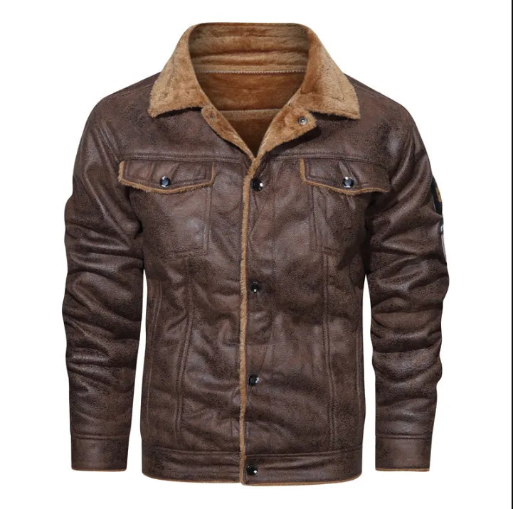 Leder Pilotenjacke mit Weicher FÃ¼tterung Marinus