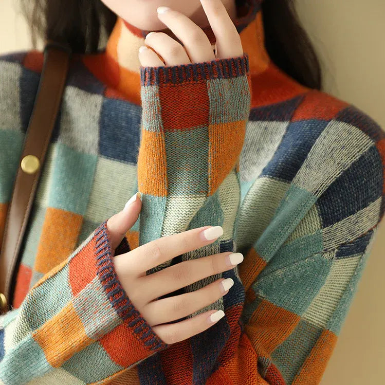 Liaâ„¢ - PATCHWORK-ROLLKRAGENPULLOVER IM KASCHMIR-CHIC