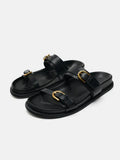 MIKA | Leren Dames Sandalen met Dubbele Gesp - Luxe & Elegant