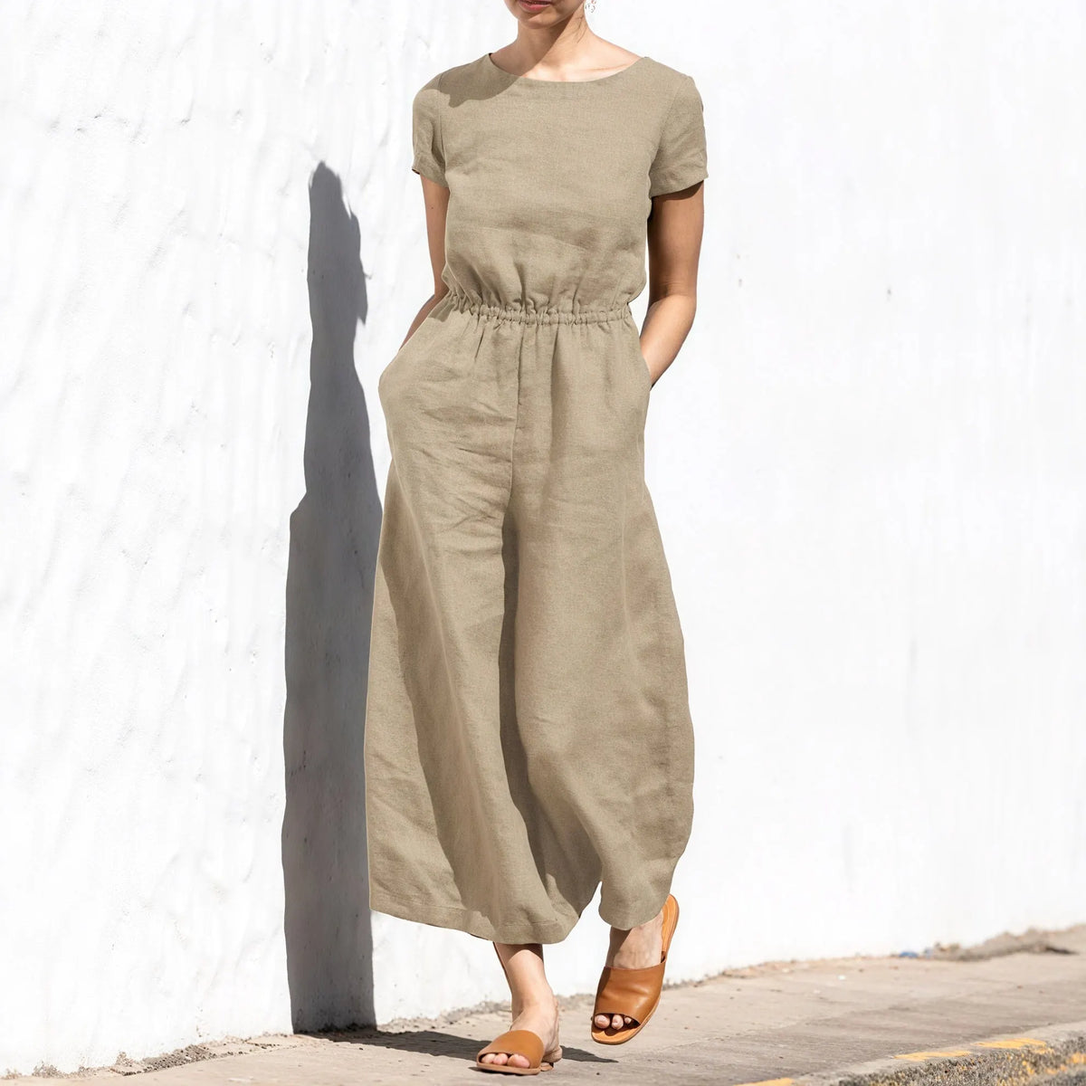 Weitbein Jumpsuit mit Tunnelzug