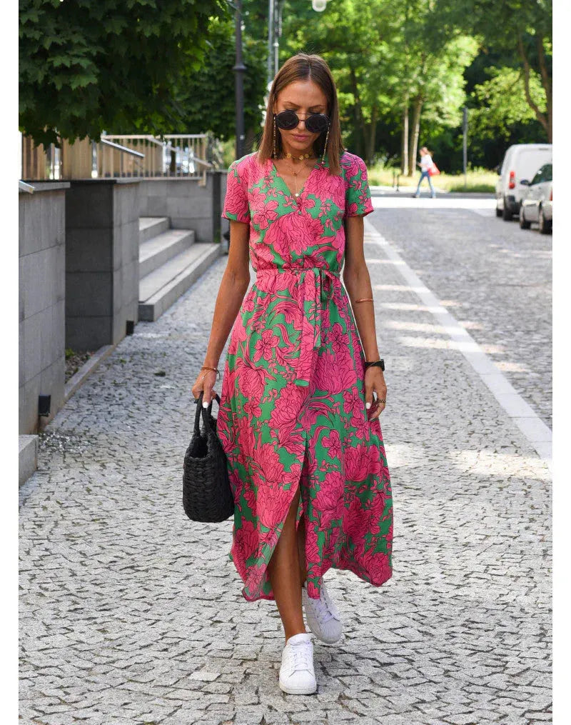 CLAIRE |  Sommerkleid mit V-Ausschnitt und Schleife